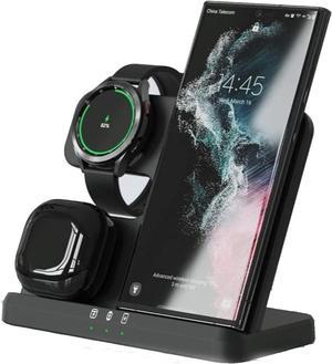 Nwubay Wireless Charging Station 3 in 1 for Samsung Galaxy S22 Ultra S21 S20 FE S10 Note 20109 Z FILP Fold 4 3 Watch 5 Pro4 Classic3Active 2 Gear S4 S3 Sport Buds 2ProLive