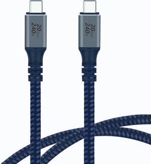 USB 3.2 gen 2 Cable 20Gbps 240W 6.6ft/2m PD Fast Charging Nylon Braided Cable with 20 Gbps Data Transfer Speed Supporting Thunderbolt 3/4,USB3.2 gen 2 * 2,4K & Ultra HD Display