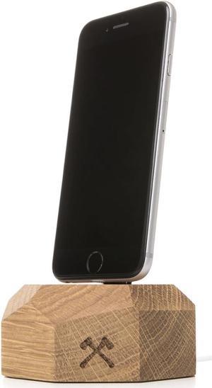 Woodcessories - EcoDock - Wooden iPhone Dock - Premium Design Docking Station, Tray for All Apple Lightning iPhones Made of Solid, FSC Certified Wood (Oak)