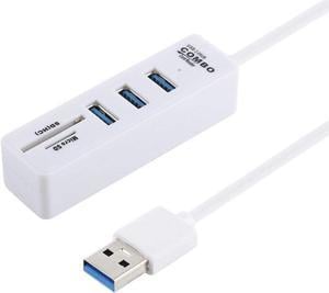 USB Type C Charging Dock 2 in 1 TF/SD Card Reader + 3 x USB 3.0 Ports to USB 3.0 HUB Converter, Cable Length: 26cm for iMac Pro,Notebook PC and Other Type C Devices (Color : White)