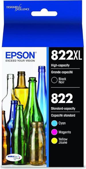 EPSON T822 DURABrite Ultra Ink High Capacity Black & Standard Color Cartridge Combo Pack (T822XL-BCS) for Select Epson Workforce Pro Printers