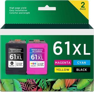 61XL 61 Ink Cartridge Replacement  61 Ink Cartridge Combo Pack  Ink 61 Work with OfficeJet 4630 ; DeskJet 1010, 1050; Envy 4500, 5530 Printer (1Black/1Tri-Color, 2PK)