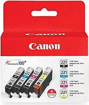 Genuine Canon CLI-221 CMYK Value Pack 4 Ink Cartridges