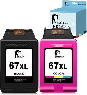 Penguin Remanufactured Printer Ink Cartridge Replacement  67 67XL (1 Black 1, Tri-Color) for Envy Pro 6055 6455e 6055e 6452 DeskJet 2755e 2752 DeskJet Plus 4140 4152 4155 4158 Combo Pack