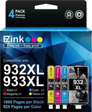 E-Z Ink (TM Compatible Ink Cartridge Replacement  932XL 933XL 932 933 to use with Officejet 6100 6600 6700 7110 7510 7610 7612 Printer (1 Black, 1 Cyan, 1 Magenta,1 Yellow) 4 Pack