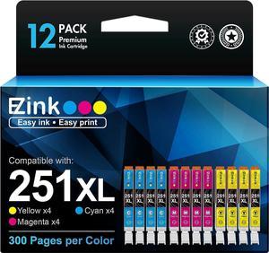 E-Z Ink (TM Compatible Ink Cartridge Replacement for Canon CLI-251XL CLI 251 to use with PIXMA MX922 IP7220 MG5520 MG5420 IX6820 IP8720 MG7520 MG6320 Printer (4 Cyan, 4 Magenta, 4 Yellow, 12 Pack)