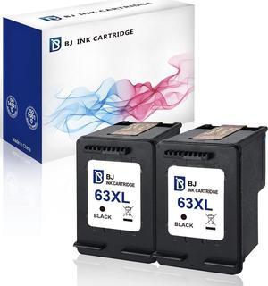 BJ Remanufactured Ink Cartridge Replacement  63 63XL (2 Black) High Yield Compatible with HP DeskJet 1110 2130 2132 HP Envy 4512 4516 4520 HP OfficeJet 4650 4655 5255 5258