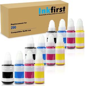 3 Set of 4 Inkfirst Compatible Mega Tank Ink Bottles Replacement for Canon GI-290 GI290 1595C001 1596C001 1597C001 1598C001 PIXMA G3200 G4200 G1200 G2200 Black Cyan Magenta Yellow