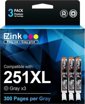 E-Z Ink (TM Compatible Ink Cartridge Replacement for Canon CLI-251XL CLI 251 XL to use with PIXMA MG6320 Pixma MG7120 Pixma MG7520 Pixma IP8720 (Gray) 3 Pack