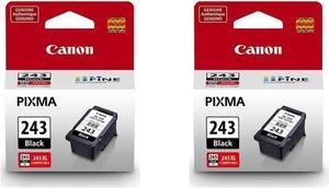 Canon 2 Pack PG-243 Black Ink Cartridge for PIXMA IP, MX, MG, TS, and TR Series Printers - 5.6ml