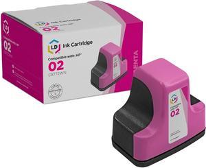 LD Products Remanufactured Replacement  02 Ink Cartridges C8772WN with Smart Chip (Magenta, Single-Pack) for PhotoSmart C5180 C6180 C6280 C7250 C7280 C8180 D7145 D7155 D7160 D7168 D7245 D7255