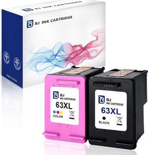 BJ Remanufactured Ink Cartridge Replacement  63XL 63 XL Combo Pack High Yield  DeskJet 1112 2130 2133 3630 HP Envy 4512 4516 4520 HP OfficeJet 3830 3832 3833 4650 4652 (1 Black 1 Color)