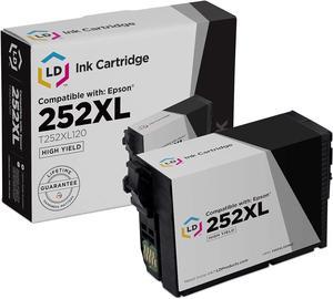 LD © Remanufactured Replacement for Epson T252XL120 T252 XL High Yield Black Ink Cartridge for use in Epson Workforce WF 3620, 3640, 7110, 7610, & 7620Printers