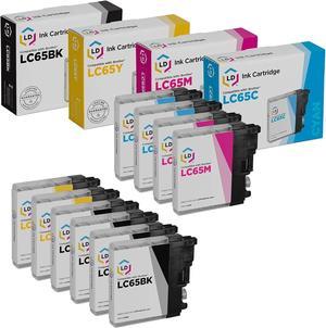 LD Compatible Ink Cartridge Replacement for Brother LC65 High Yield (4 Black, 2 Cyan, 2 Magenta, 2 Yellow, 10-Pack)