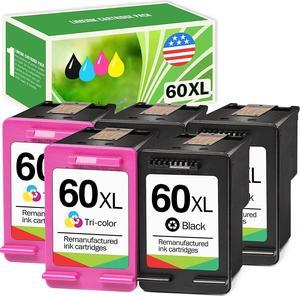 Limeink Remanufactured Ink Cartridge 60XL 60 XL Replacement  Envy 100 120 110 Photosmart c4680 c4780 c4795 d110 Deskjet d2680 f2430 f4280 f4440 f4580 Printer f4480-3 Black 2 Color