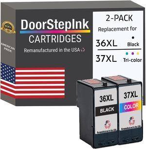 DoorStepInk Remanufactured in The USA Ink Cartridge Replacements for Lexmark 36XL 36 XL / 37XL 37 XL 18C2170 Black 18C2180 Color for Z Series Z2420 X Series X6675 X6650 X5650 X4650