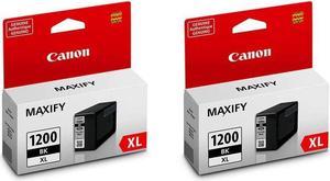 Canon 2 Pack PGI-1200 XL Black Pigment Ink Tank for MAXIFY MB2020, MB2120, MB2320, and MB2720 Printers, 1200 Pages Yield