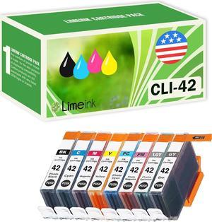 Limeink 8 Pack Compatible High Yield Ink Cartridges Replacement for CLI-42 (1 Black, 1 Cyan, 1 Magenta, 1 Yellow, 1 Photo C, 1 PM, 1 Gray, 1 Light Gray) for Canon PIXMA PRO-100 100 100S Pro100 CLI 42