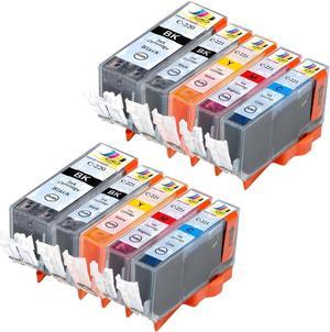 10 Pack Compatible Replacement Inkjet Cartridges for PGI-220 Black CLI-221 Black Cyan Magenta Yellow PIXMA IP3600 IP4600 IP4700 MP540 MP560 MP620 MP620B MP640 MP640R MP980 MP990 MX860 MX870