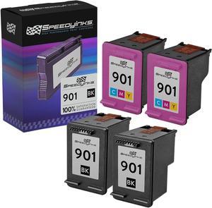 Speedy Inks Remanufactured Ink Cartridges Replacement  901 Ink to use with HP OfficeJet 4500 J4680 J4580 J4680c J4550 J4540 G510a J4524 G510g G510n G510b Printer (2 Black and 2 Color, 4-Pack)