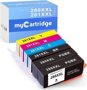 myCartridge Compatible Ink Cartridge Replacement for Canon PGI-280XXL 280 XXL CLI-281XXL 281 XXL (2 PGBK, 1 Black, 1 Cyan, 1 Magenta, 1 Yellow, 6-Pack)