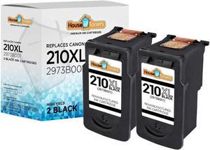 Houseoftoners Remanufactured Canon Pg-210XL Black Ink Cartridge Replacement, High Yield 210xl Ink Cartridge forPixma iP2700, iP2702, MP240, MP250, MP270, MP280, MP480, MP490, MP495-2 Pack (Black)