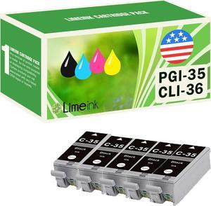 Limeink 5 Pack Black PGI-35 Compatible Ink Cartridges Set Use for PIXMA iP100 PIXMA iP110 Series Printers 1509b002 1511B002