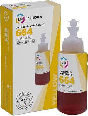 LD Compatible Ink Bottle Replacement for Epson 664 T664420 High Yield (Yellow)