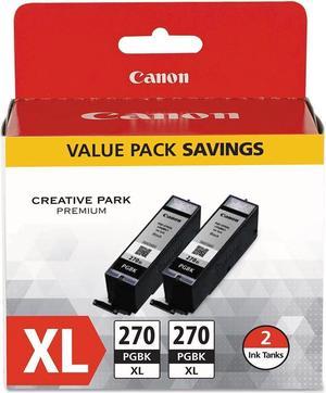 Canon PGI-270 XL Pigment Black Twin Pack, Compatible to MG7720,MG6820,MG6821,MG6822,MG5720,MG5722,MG5721