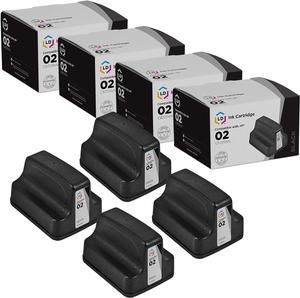 LD Remanufactured Replacements  02 / C8721WN 4PK Black Ink Cartridges  Photosmart Printer Series