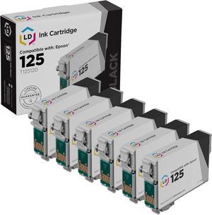 LD Remanufactured Epson 125 / T1251 / T125120 Set of 6 Black Ink Cartridges for use in Stylus NX125, NX127, NX130,