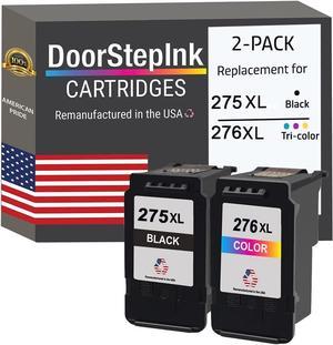 DoorStepInk Remanufactured in The USA Ink Cartridges for Canon PG-275XL Black and Canon CL-276XL Color