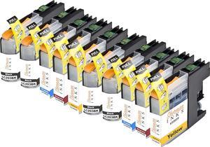 Sherman Inks Compatible Ink Cartridge Replacement for Brother LC201, LC203 (Black, Cyan, Magenta, Yellow, 10 Pack)