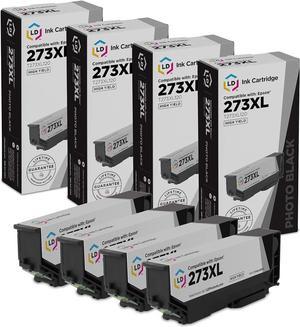 LD Remanufactured Ink Cartridge Replacement for Epson 273 273XL High Yield (Photo Black, 4-Pack)