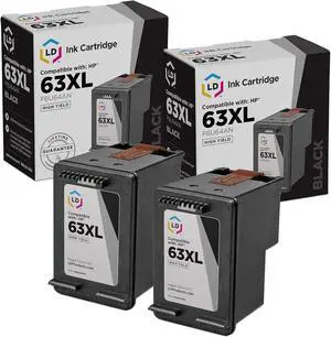 Copy of Remanufactured Replacements  F6U64AN / 63XL Set of 2 High Yield Black Ink Cartridges
