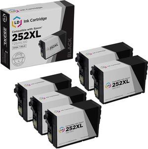 LD Remanufactured Ink Cartridge Replacement for Epson 252XL T252XL120 High Yield (Black, 5-Pack)