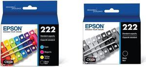 Epson T222 Black and Colour Combo Ink Cartridges, Standard Capacity & T222 Black Ink Cartridge, Standard Capacity