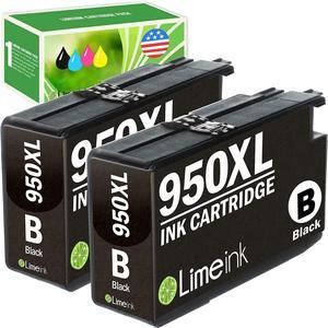 Limeink 2 Black Compatible Ink Cartridges Replacement  950 950XL for OfficeJet Pro 8100 8600 8610 8615 8620 8625 8630 Combo Printer Cartridge