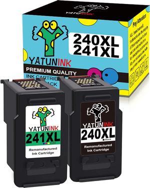 YATUNINK Remanufactured Ink Cartridges 240 and 241 for Canon 240xl and 241xl Ink Cartridge 240xl 241xl Combo Pack for Canon Pixma MG3620 MG3520 TS5120 MX532 MX472 MX432 240-241 Printer Ink (2 Pack)