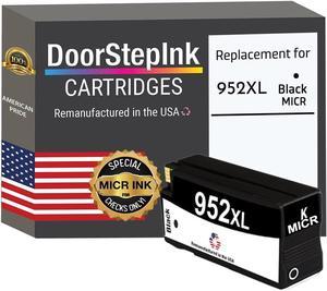 DoorStepInk Remanufactured in The USA Ink Cartridge Replacement  952XL 952 XL Black F6U15AN MICR  Officejet Pro 7740, 8710, 8715, 8720, 8725, 8730, 8740