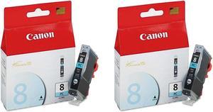 Canon 2 Pack CLI-8PC Photo Cyan Ink Cartridge for Select PIXMA IP, MP, Pro Series Printers