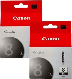 Canon CLI-8 Black Ink Cartridge for Select PIXMA IP, MP, MX and PRO Series Printers, 2-Pack