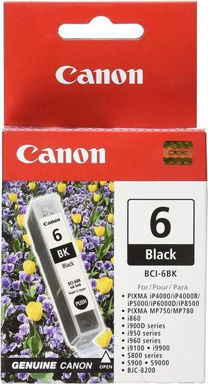 Canon 2 Pack BCI-6BK Black Ink Tank for Select i Series, S Series, PIXMA IP and MP Series Printers and The BJC 8200 Printer