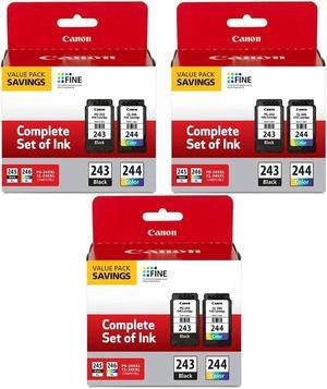 Canon PG-243/CL-244 Black and Color Ink Cartridge Value Pack for Select PIXMA IP, MG, MX, TR, TS Series Printers, 3-Pack