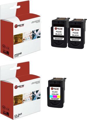 Laser Tek Services Compatible High Yield Ink Cartridge Replacement for Canon PG-240 CL-241 Works with Canon Pixma MG2120 MG2220, MX372 MX392, TS9020 Printers (Black, Tri-Color, 3 Pack)