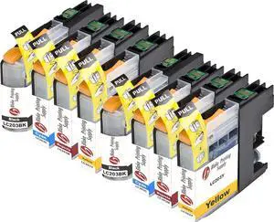 Blake Printing Supply Compatible Ink Cartridge Replacement for Brother LC201, LC203 (Black, Cyan, Magenta, Yellow, 8-Pack)