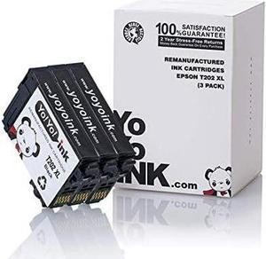 YoYoInk 3-Pack Remanufactured Ink Cartridge Replacement Epson T202XL 202 XL (3 Black)