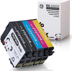 YoYoInk 5-Pack Remanufactured Ink Cartridge Replacement Epson T202XL 202 XL (2 Black, 1 Cyan, 1 Magenta, 1 Yellow)