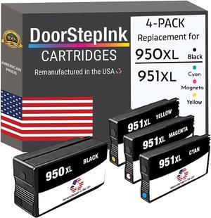 DoorStepInk Remanufactured Ink Cartridge Replacements  950XL 950 XL HP 951XL 950 XL Black Cyan Magenta Yellow 4PK  Officejet 8600, Officejet Pro 251DW 276DW 8100 Series 8600 8610 8620