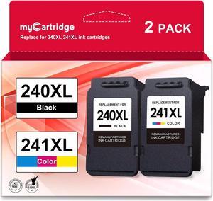 myCartridge Remanufactured Ink Cartridge Replacement for Canon 240 240XL 241 241XL PG-240XL CL-241XL (1 Black, 1 Tri-Color, 2-Pack)